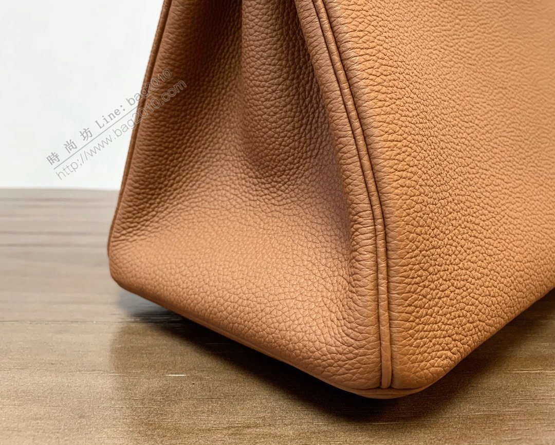 Hermesn鉑金女包 愛馬仕Birkin手提包 原廠Togo皮 金棕 全手工  am2212